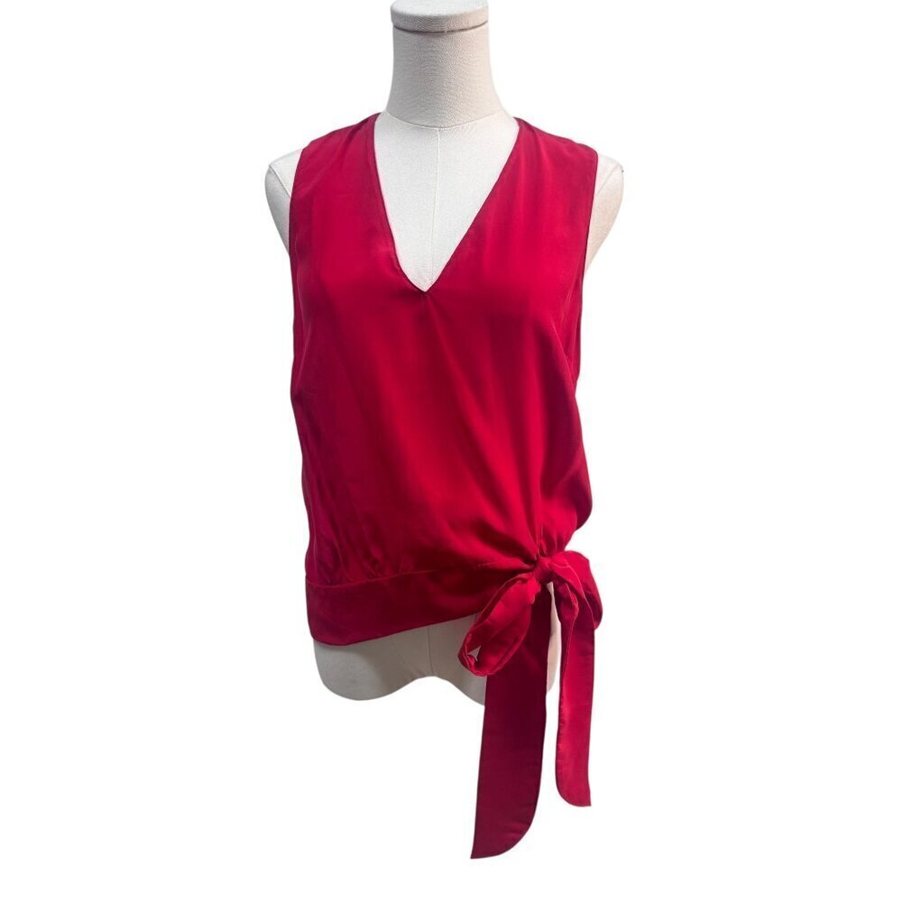 EUC Amanda Uprichard 100% Silk Sleeveless Blouse – Red, Size Small